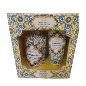 Biancasole Body Care Set Gardenia Shower Gel 16.9 Oz And Hand Cream 8.45 Oz